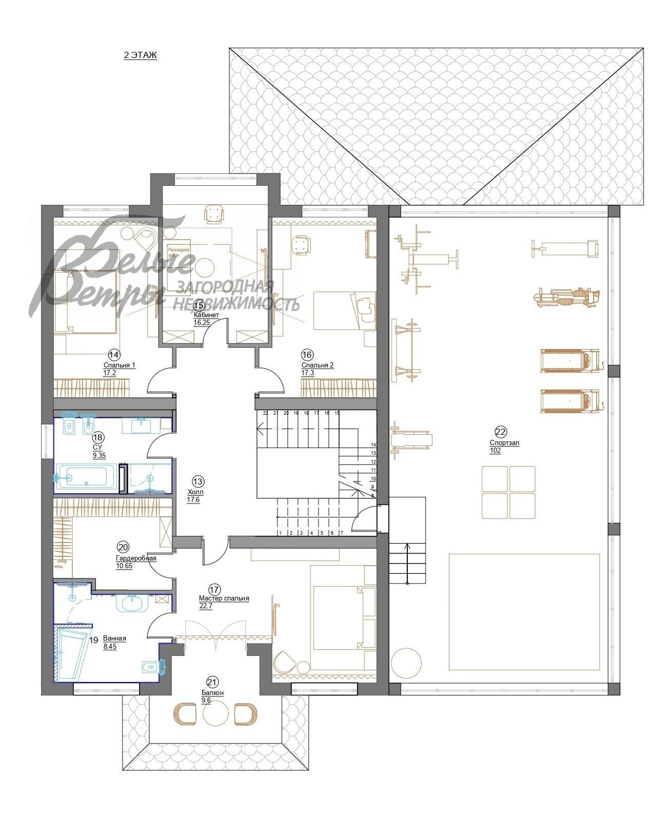 Дом Калужские Усадьбы КП Городище id 723-603 планировка1