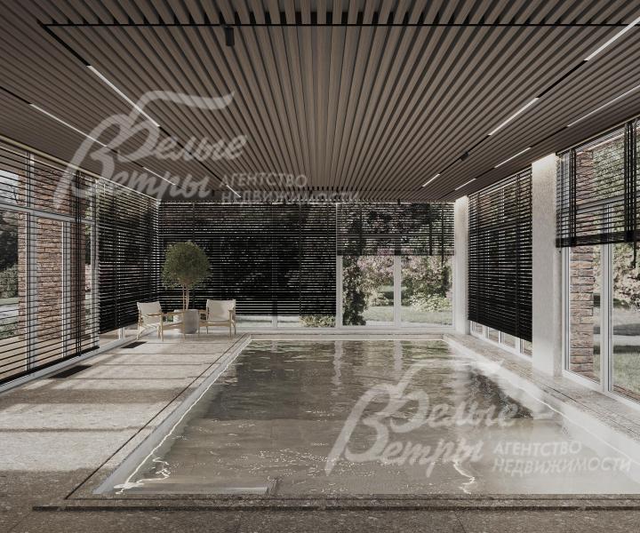 Бассейн. Визуализация дизайн проекта отделки.