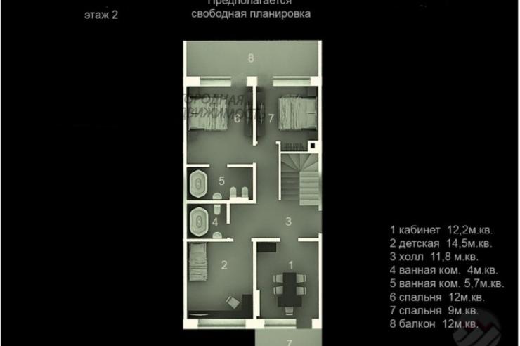 Таунхаус Заречье КП Троицк id 373-704 планировка1