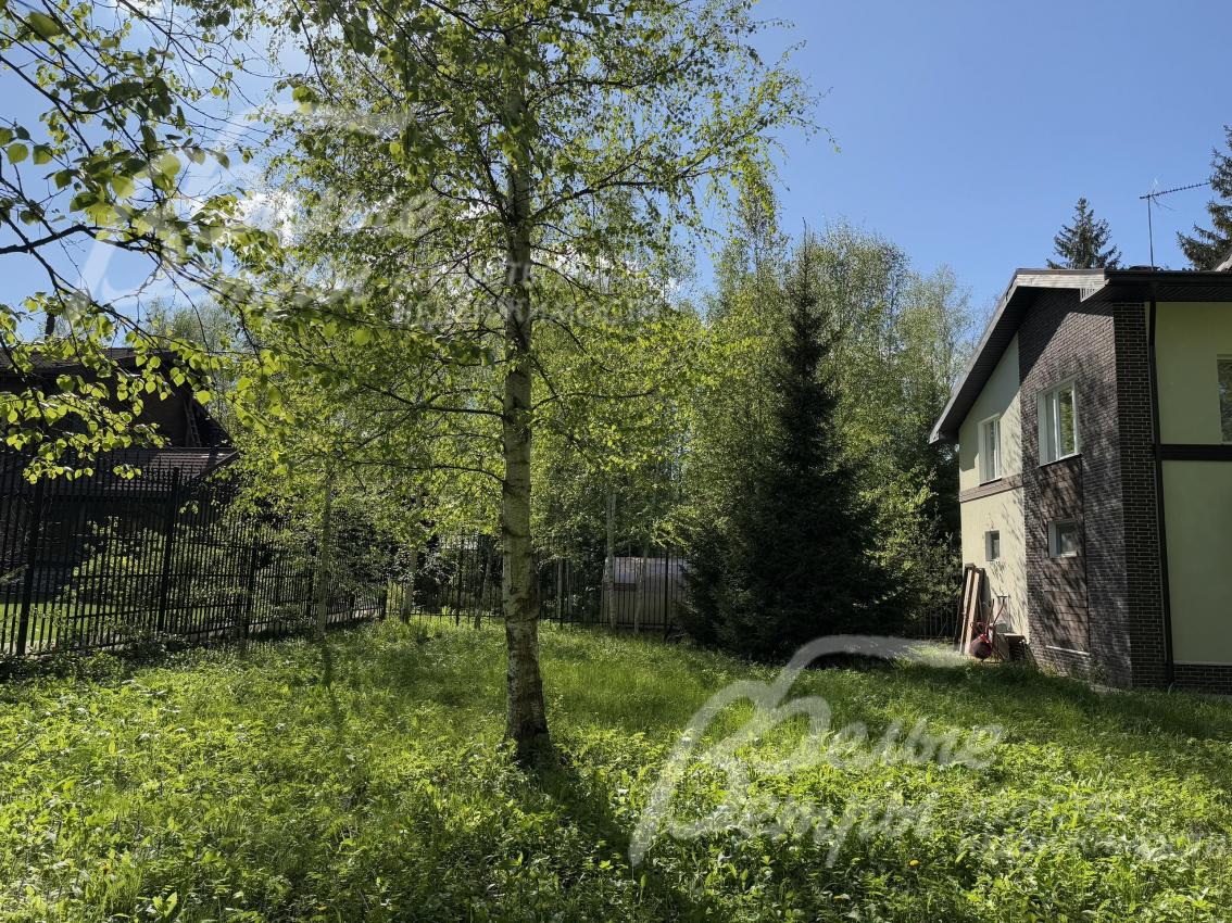 Дом стоит на просторном зелёном участке 12 соток с лесными деревьями 