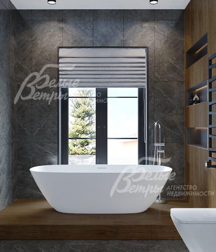 Общий санузел 2-го этажа 6.5 кв.м, после реконструкции (визуализация)