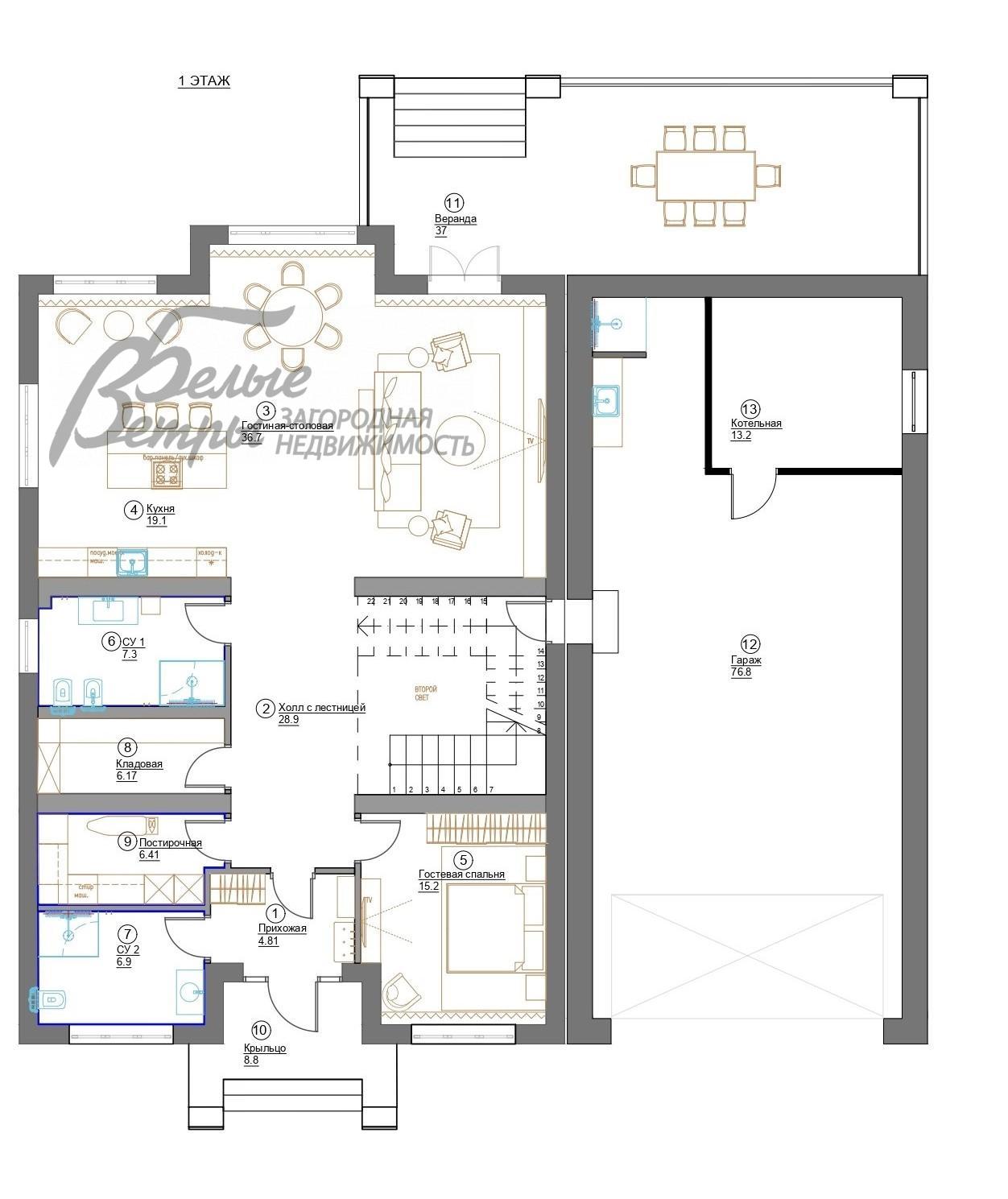 Дом Калужские Усадьбы КП Городище id 723-603 планировка0